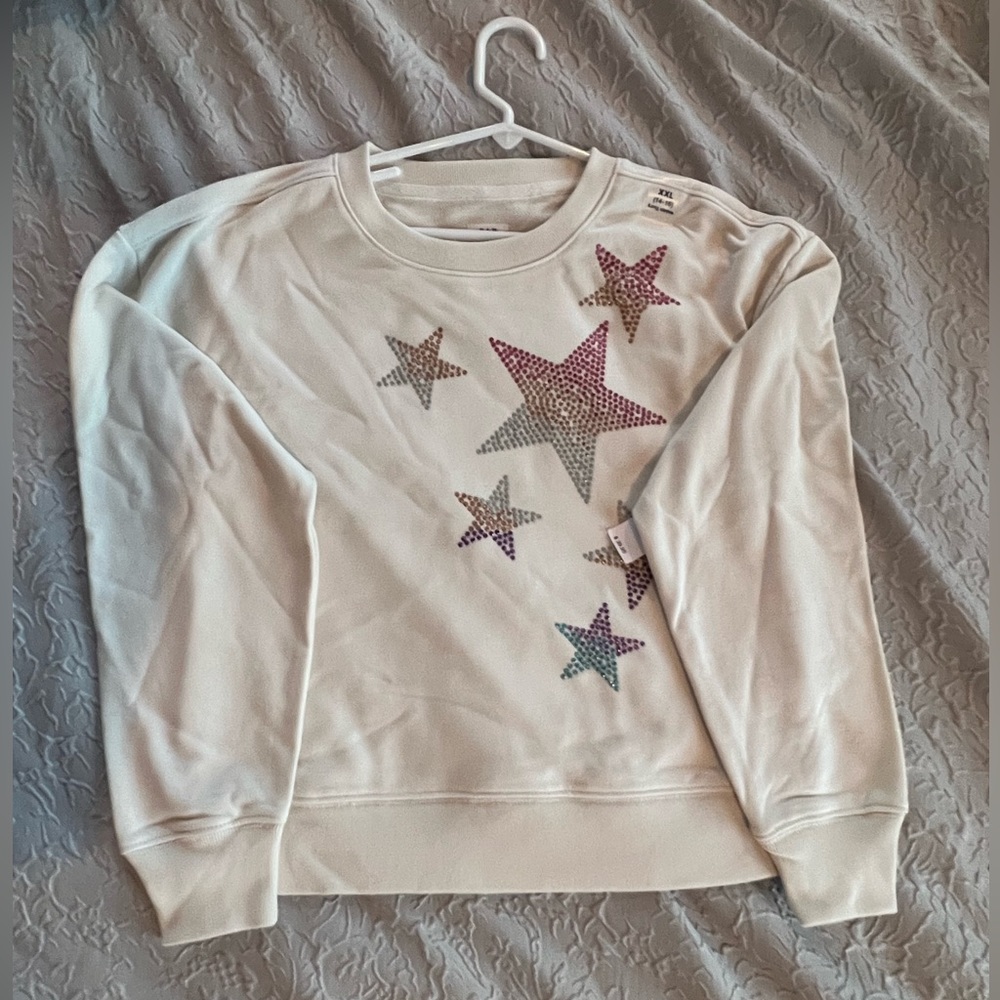 Girls Gap (xxl 14-16) cream lightweight sweatshirt, new with tags